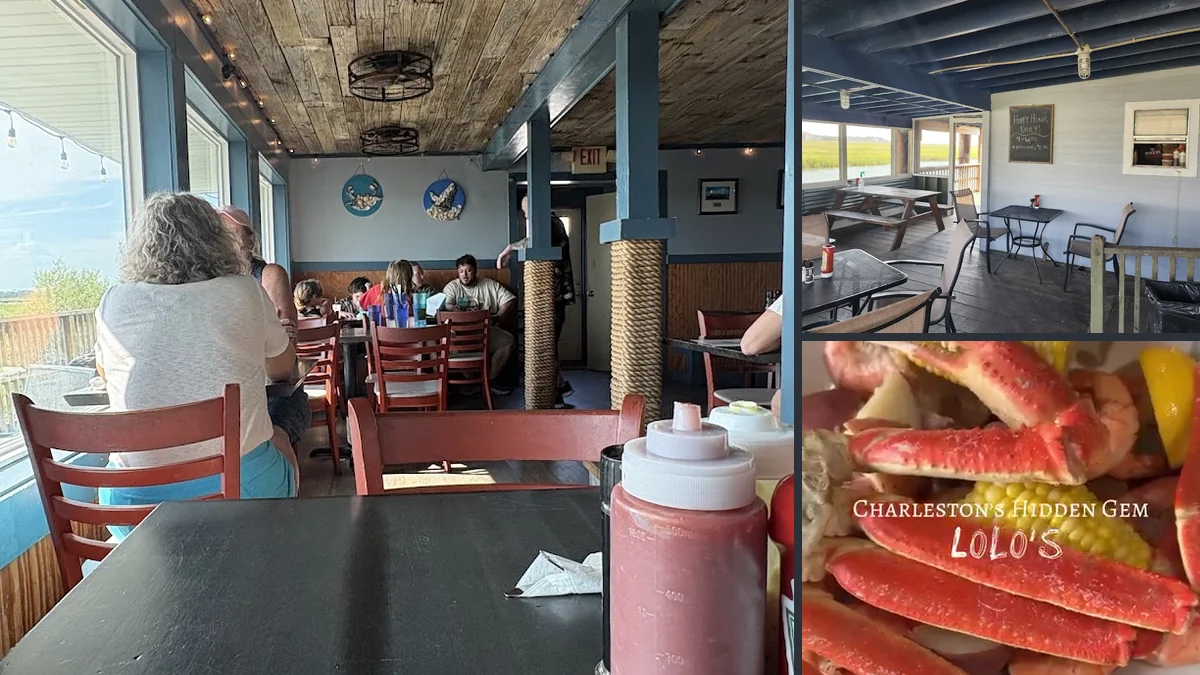 Casual dining space near the water.
